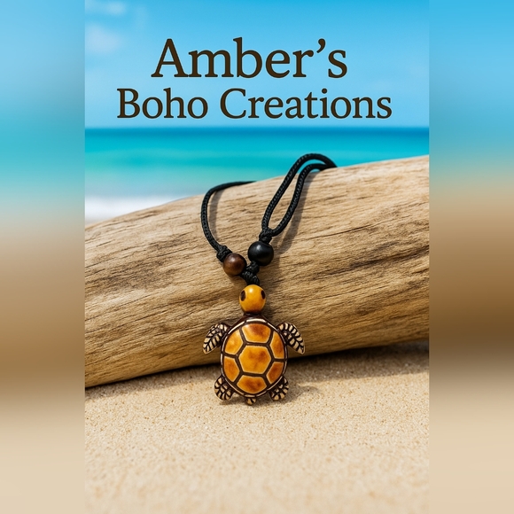 Ocean Spirit Turtle Necklace — Surfer Boho Style Jewelry - Picture 1 of 4